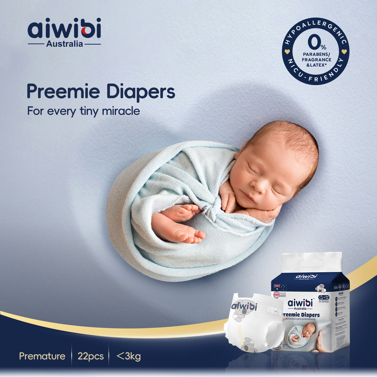 Подгузники Preemie для недоношенных детей