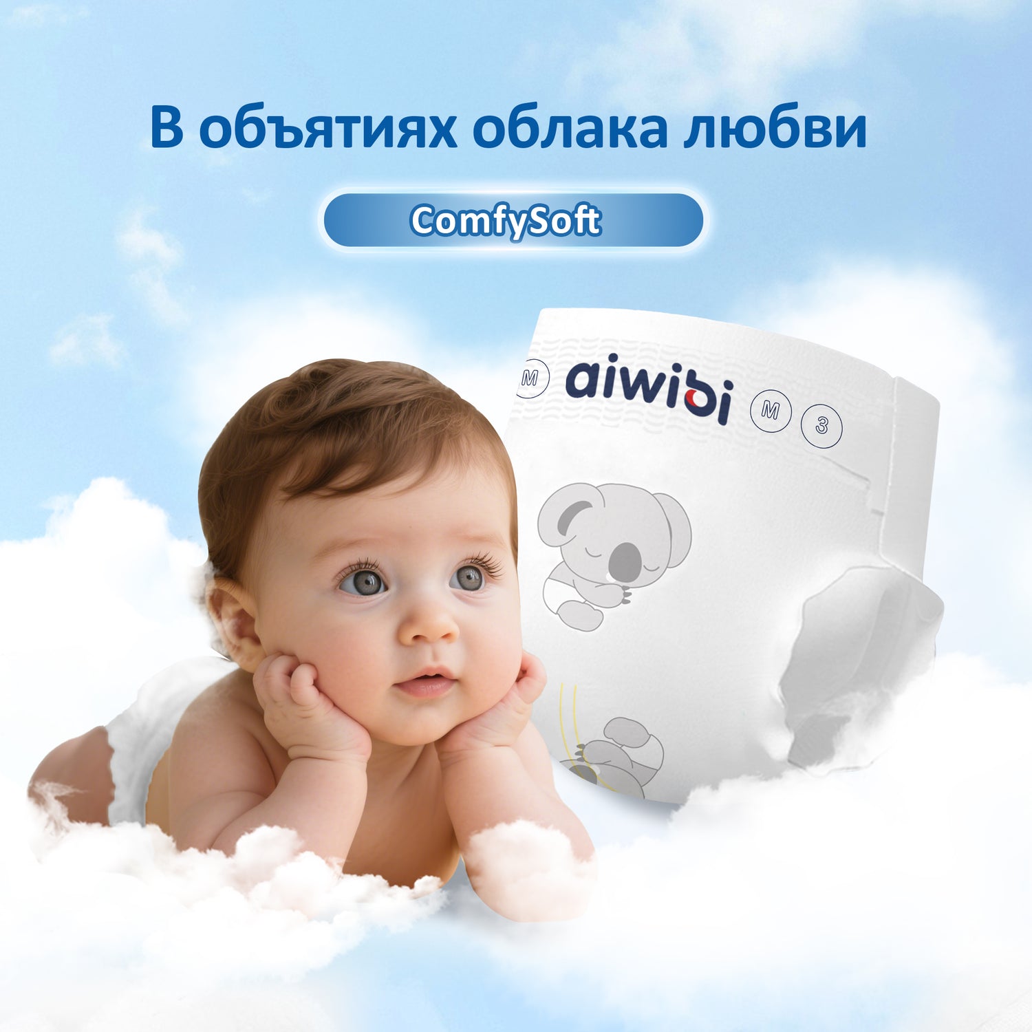 Удобные мягкие детские подгузники
