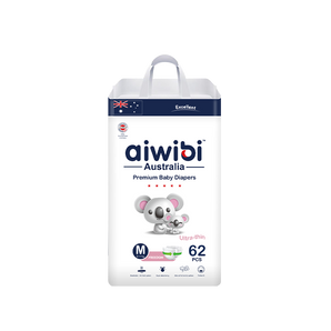 [Light Feather/M/62] Aiwibi Light Feather Premium Baby Diapers Size M 62 Pcs