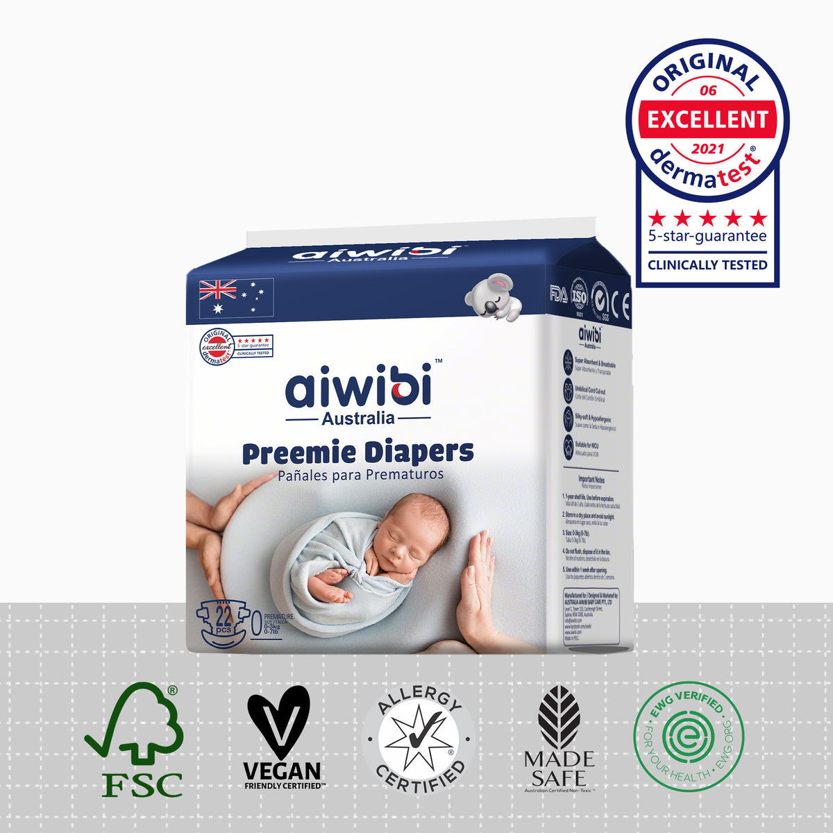 Подгузники Preemie для недоношенных детей